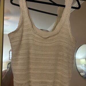 Abercrombie & Fitch Cream Crochet Tank Top